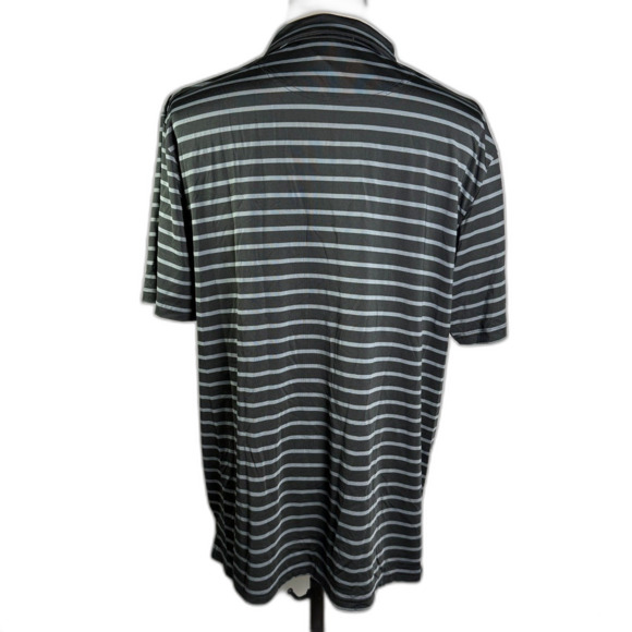 Drake Performance Stretch Polo, Black and Gray Striped, Sz XL, Golf Shirt 2/$25 - Picture 3 of 11